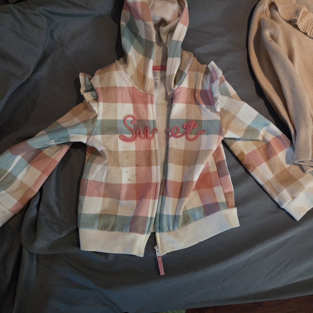 Little Me Multicolor Plaid Hoodie